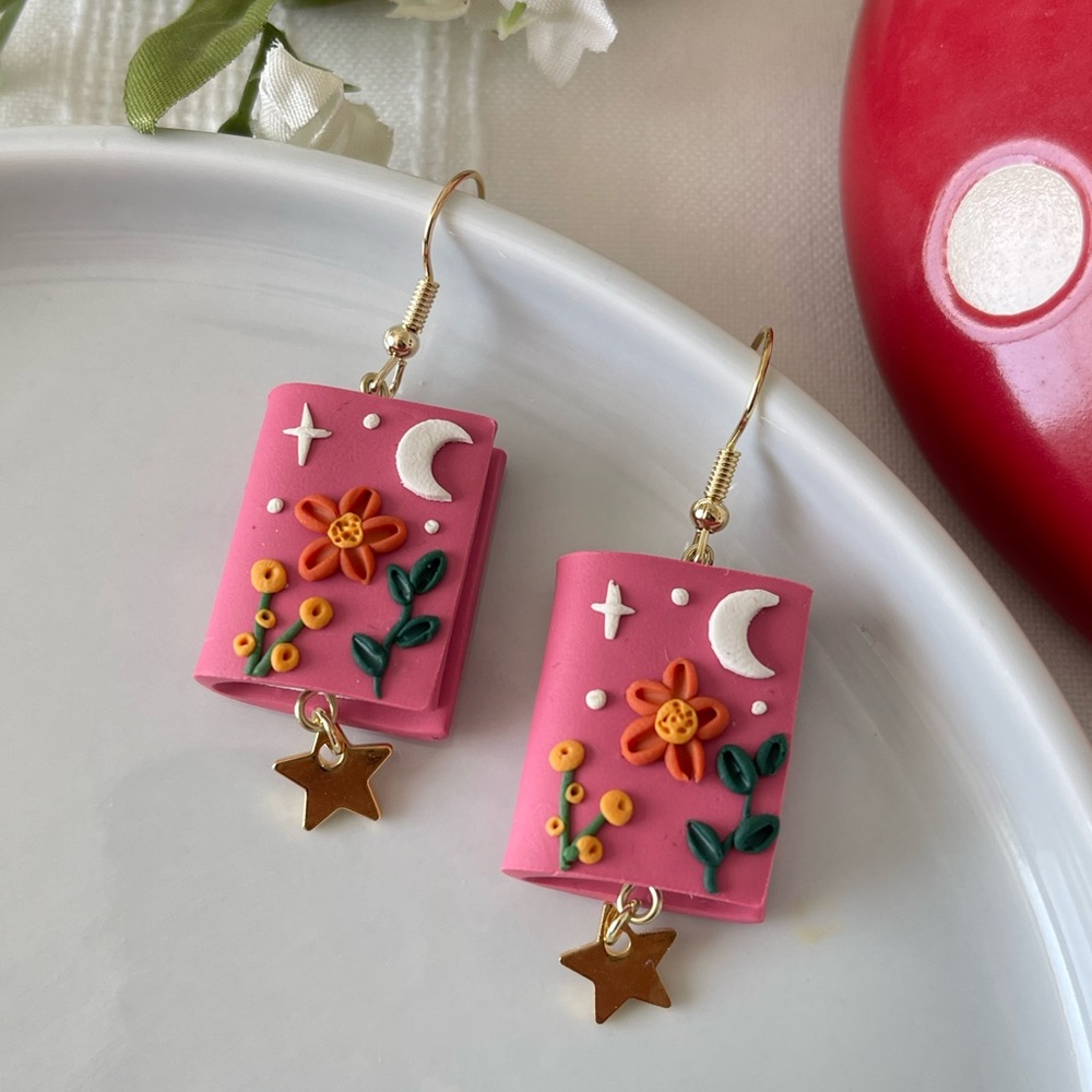 Pink Diary Earrings - image 1